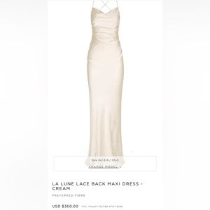 SHONA JOY LA LUNE LACE BACK MAXI DRESS - CREAM